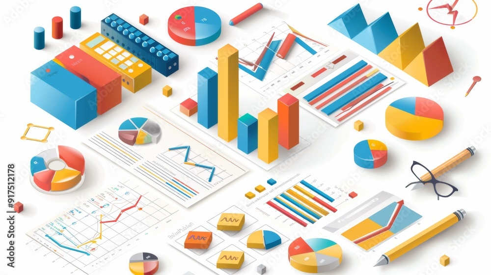 Obraz premium Dynamic Data Analysis with Charts, Graphs, and Business Reports