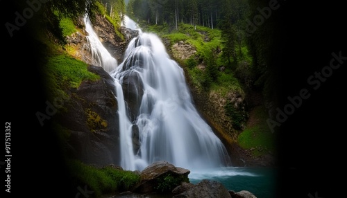 waterfall in the mountains raw beauty of nature