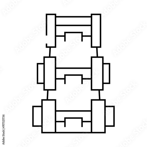 dumbbells gym equipment line icon vector. dumbbells gym equipment sign. isolated contour symbol black illustration