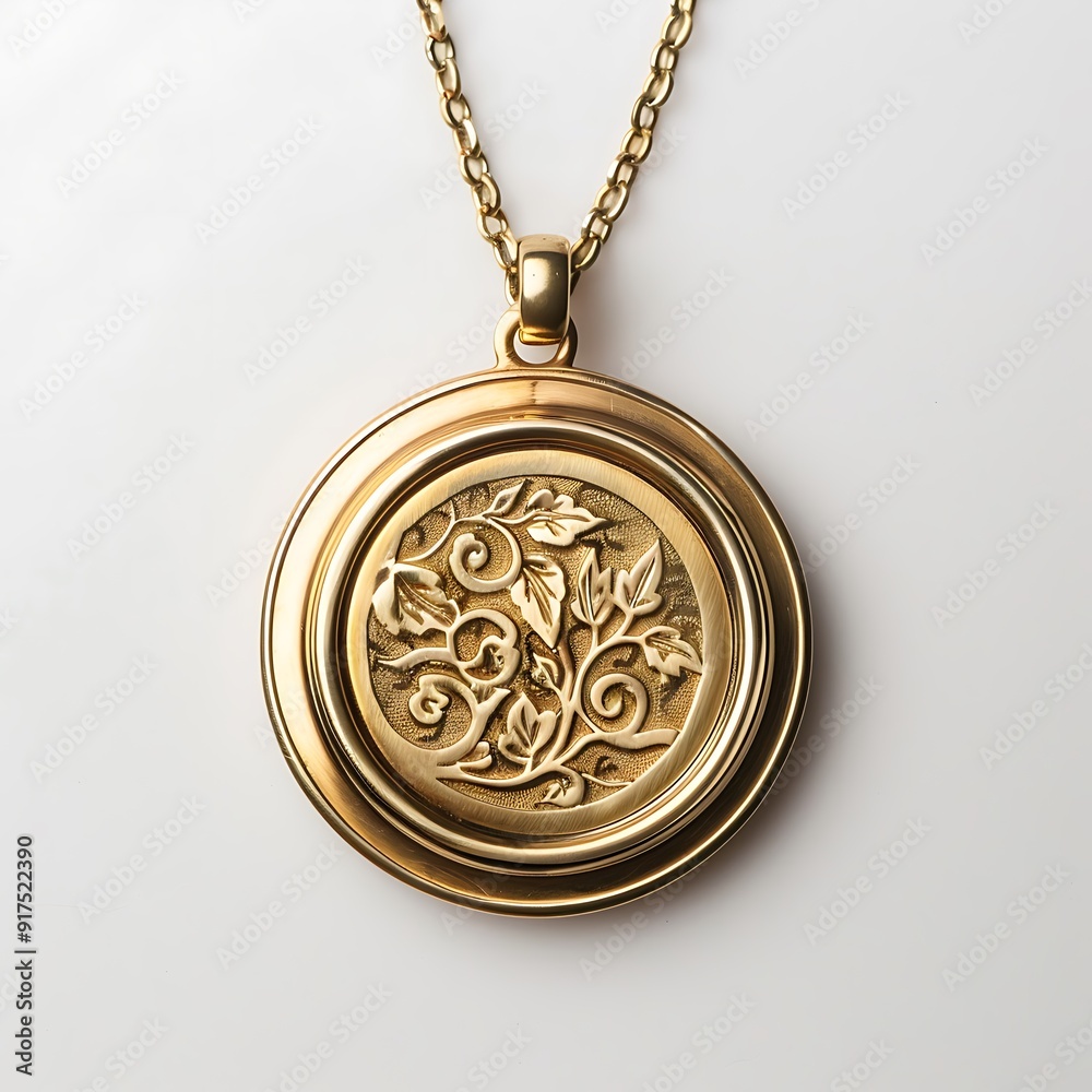 Gold Pendant isolated on white background. Gold Pendant isolated on white background.