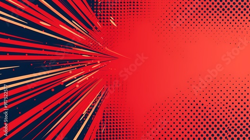 flat design red comic style background pop art