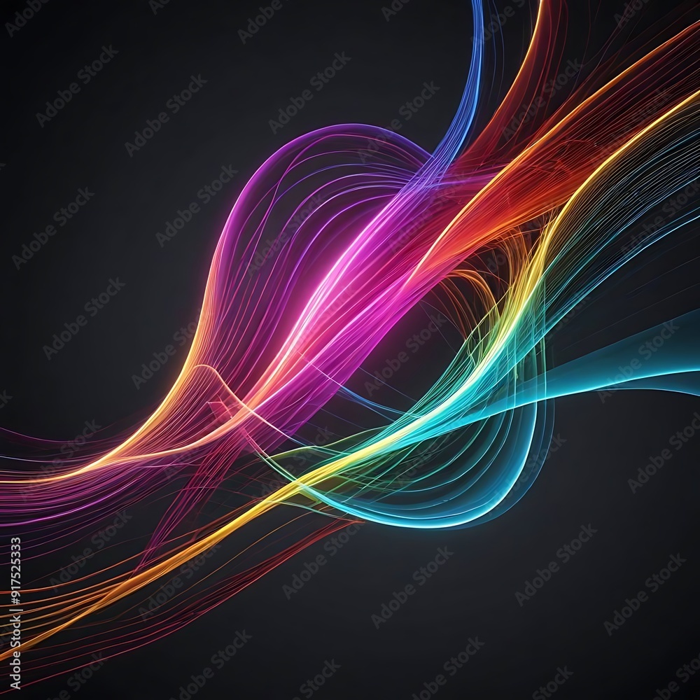 Naklejka premium Abstract curved lines, light background design, 3d render