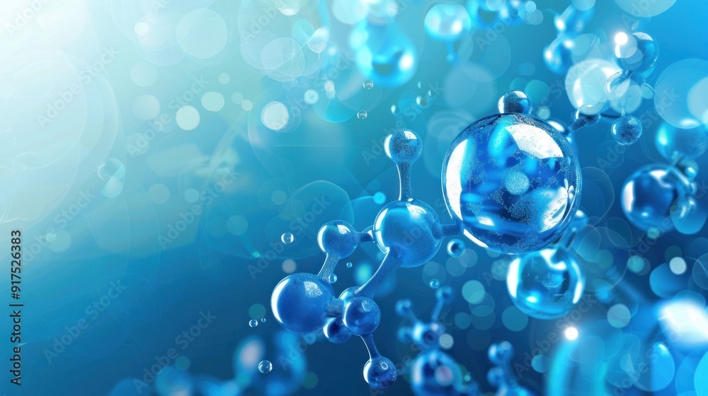 Abstract Blue Molecule Background