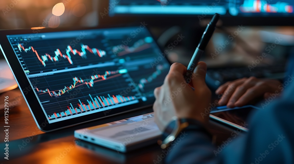 Stock Market Analysis with Digital Tablet Stock Market Analysis with Digital Tablet