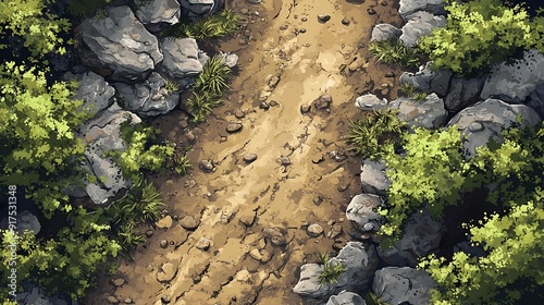 Top-Down View of a Rocky Path