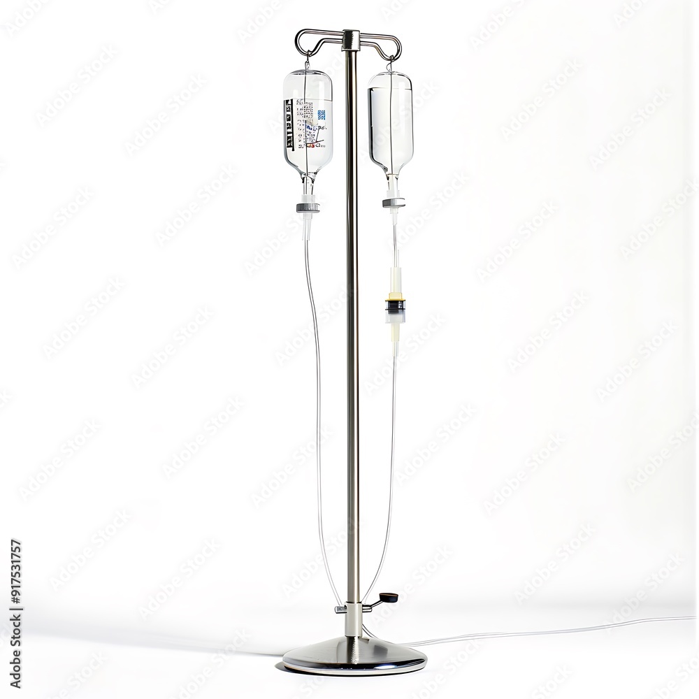 IV stand isolated on white background. IV stand isolated on white background.