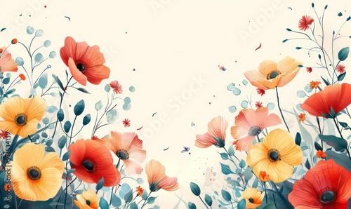 Women's day frame flowers background