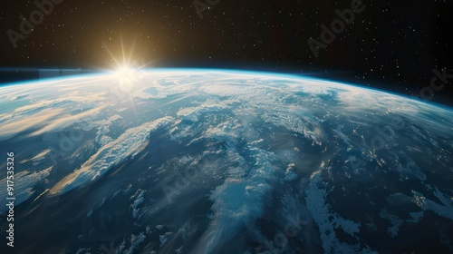 planet earth shot in space with dramatic lighting