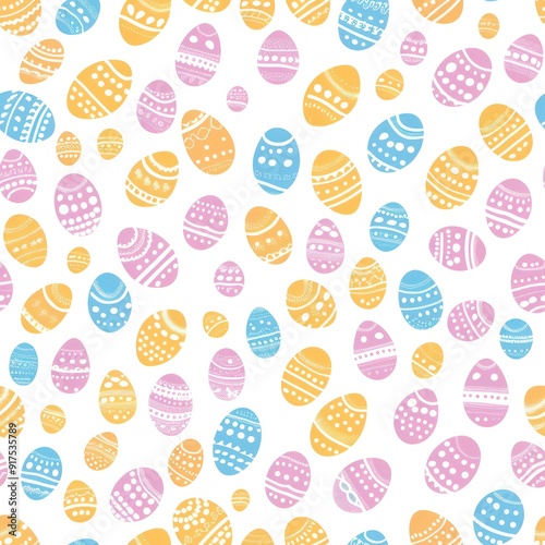 pastel colored easter eggs illustration photo