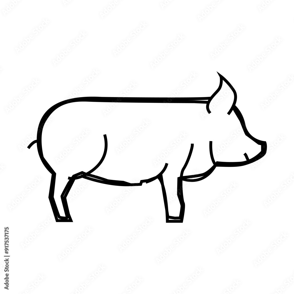 pig farm animal line icon vector. pig farm animal sign. isolated contour symbol black illustration pig farm animal line icon vector. pig farm animal sign. isolated contour symbol black illustration