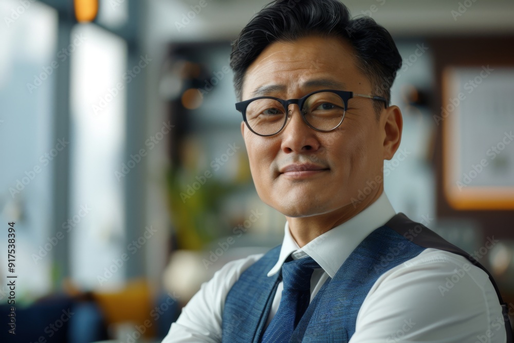 Fototapeta premium Portrait of a middle aged male accountant