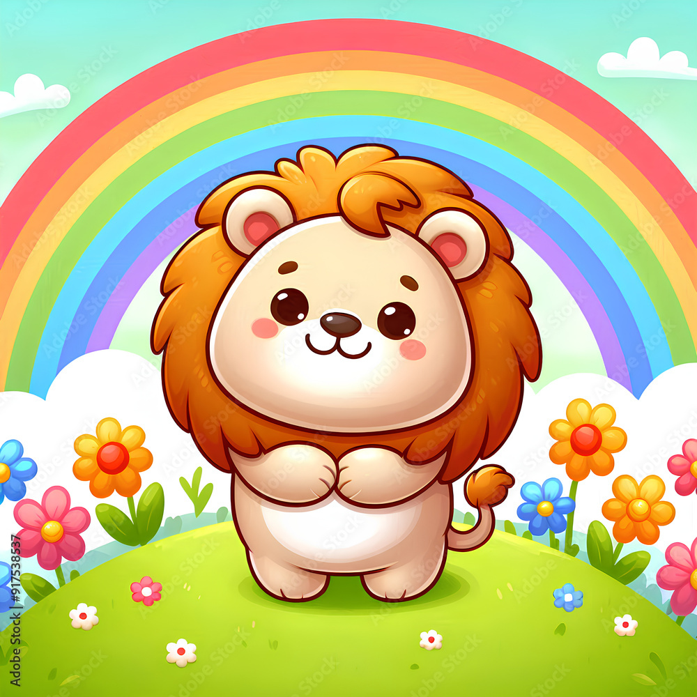 cute and happy lion cute and happy lion