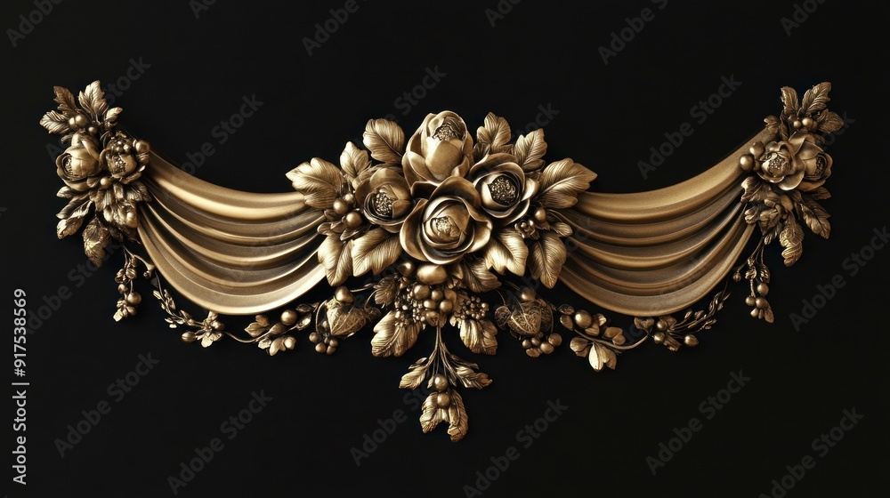 Obraz premium Ornate Golden Floral Design