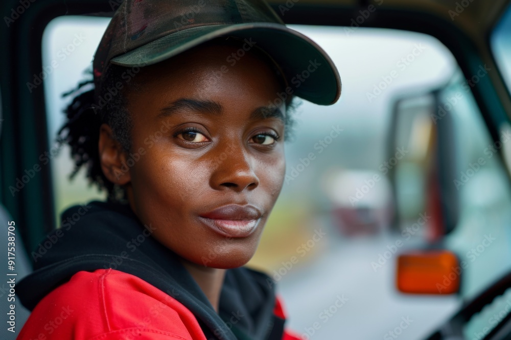 Portrait of a smiling African American delivery woman