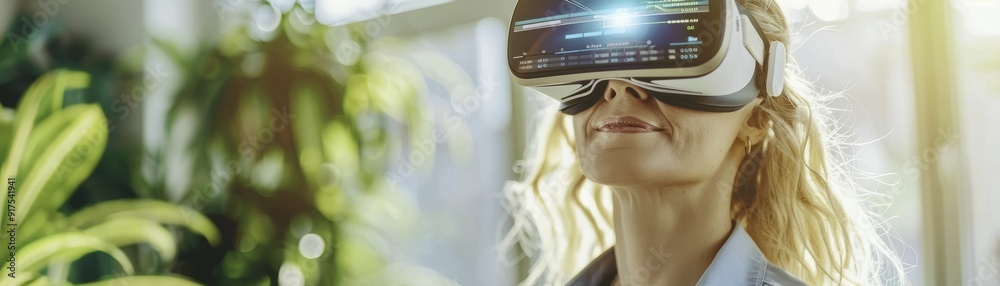 Woman Experiencing Virtual Reality Woman Experiencing Virtual Reality