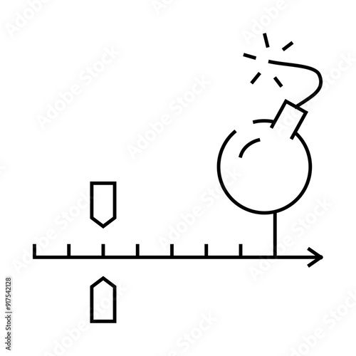 deadline project line icon vector. deadline project sign. isolated contour symbol black illustration