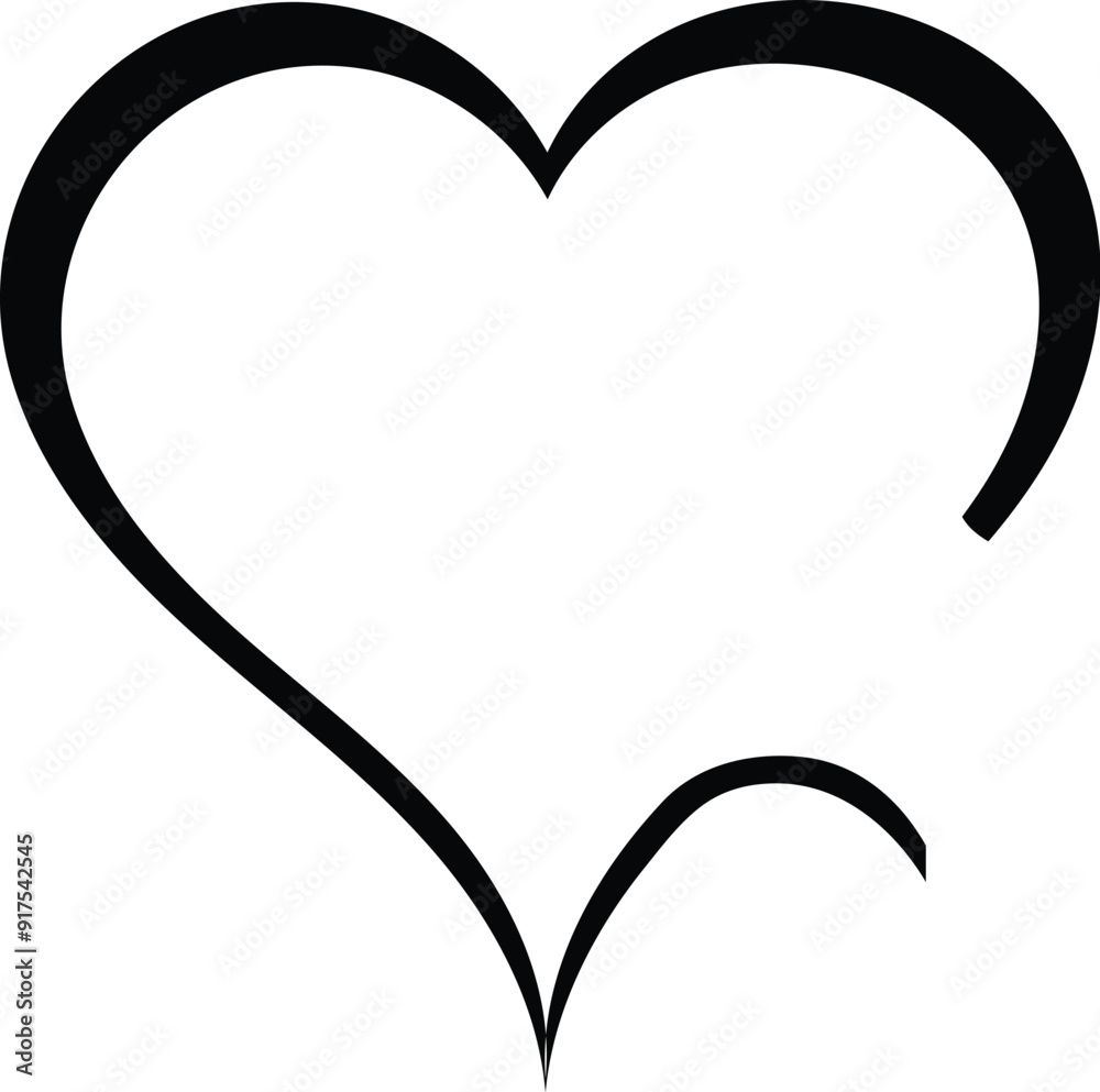Open heart silhouette - Black heart Open heart silhouette - Black heart