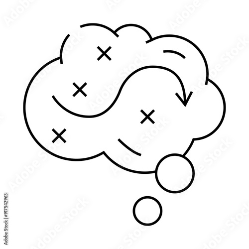 thinking over plan line icon vector. thinking over plan sign. isolated contour symbol black illustration