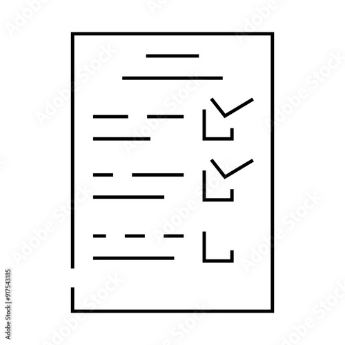 check list line icon vector. check list sign. isolated contour symbol black illustration