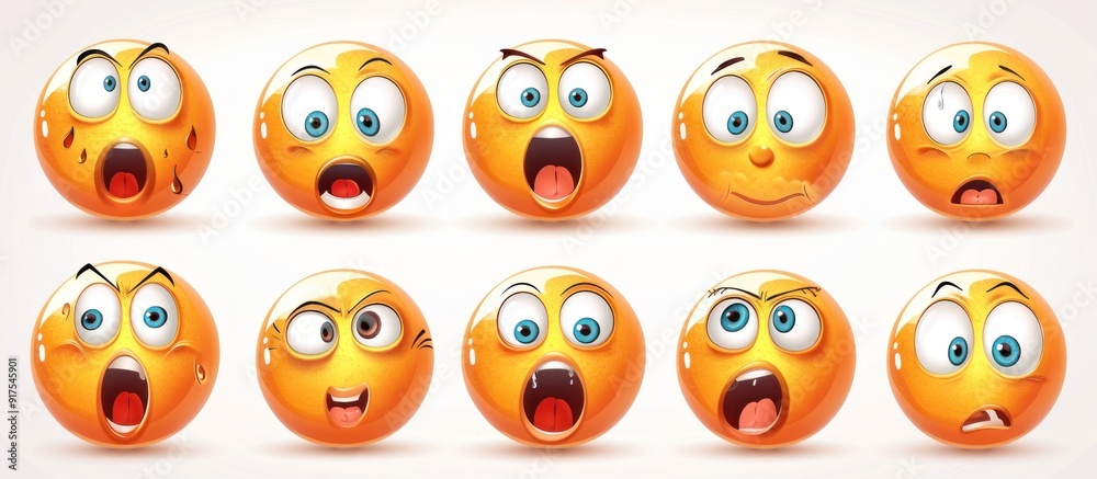 Collection of Emojis with Different Expressions Collection of Emojis with Different Expressions