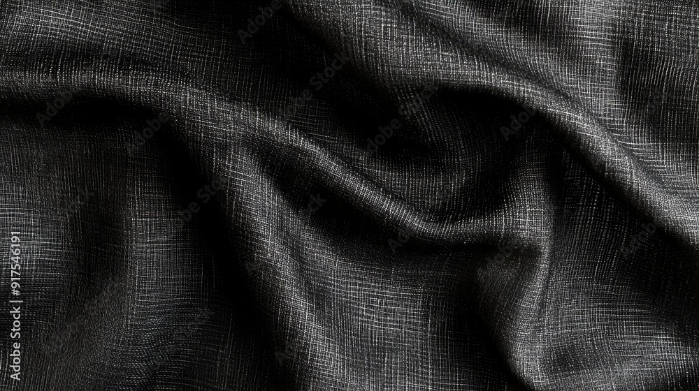 Fototapeta premium Black linen texture. Fabric background