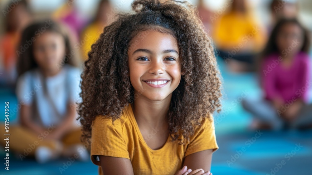 Smiling Girl with Curly Hair. Smiling Girl with Curly Hair.