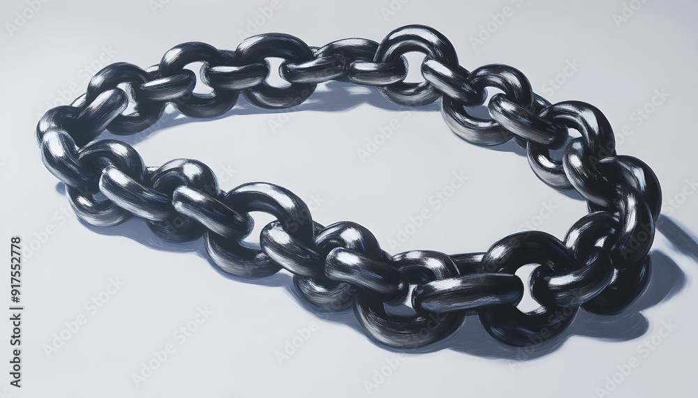 Fototapeta premium Still Life Illustration of a Heavy Steel Chain