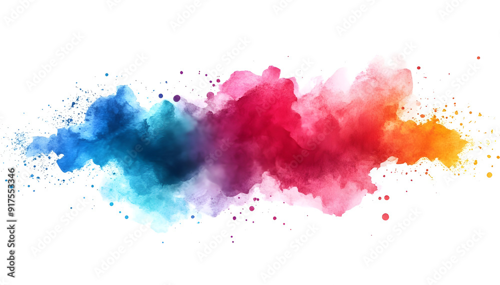 Fototapeta premium Watercolor texture illustration with copy space on a white background
