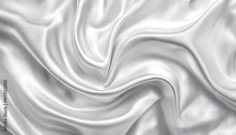White cloth with ripples and folds illustration. Luxury surface banner