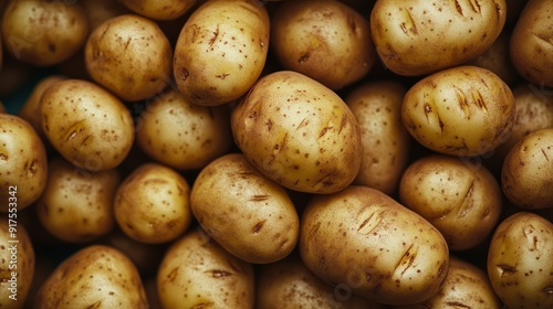 Raw potatoes top view