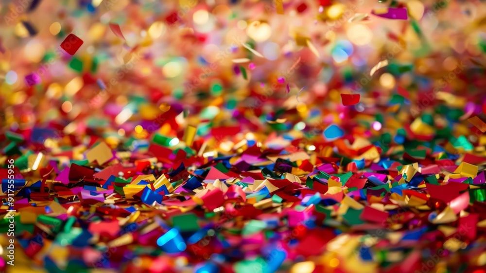 A Colorful Scatter of Confetti on a Blurry Background A Colorful Scatter of Confetti on a Blurry Background