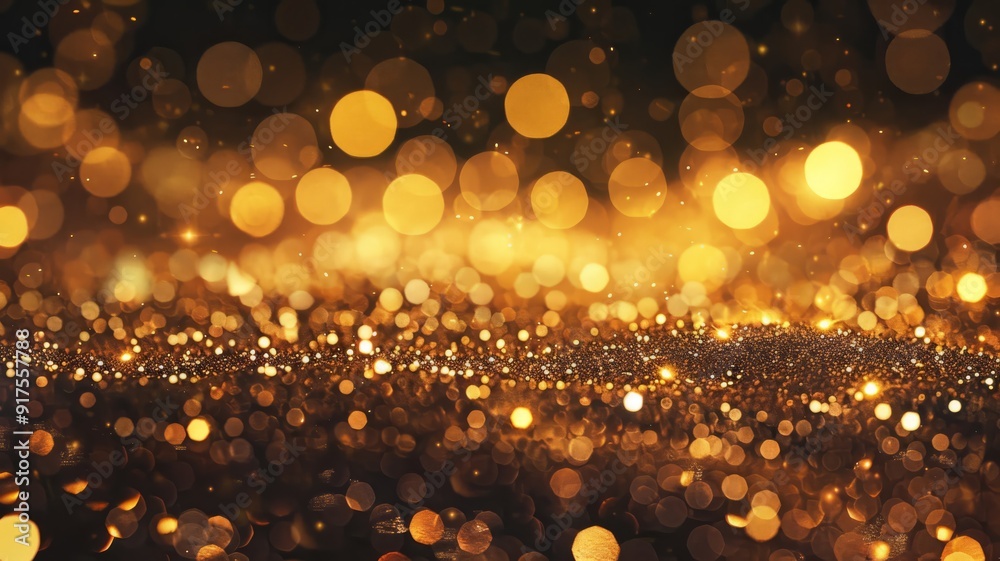 Golden Glitter and Blurred Lights Background Golden Glitter and Blurred Lights Background