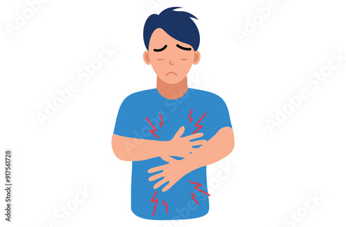 A sharp or dull pain in the chest ,heart-related conditions like angina,heart attack, lung issues like pneumonia, or gastrointestinal problems such as acid reflux,hiatal hernia.