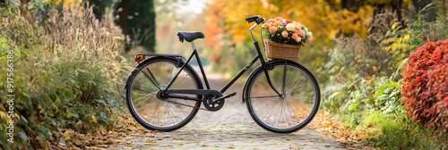 Bicycle with a Basket of Flowers