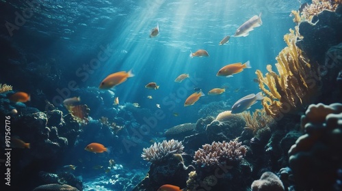 Underwater Coral Reef with Fish