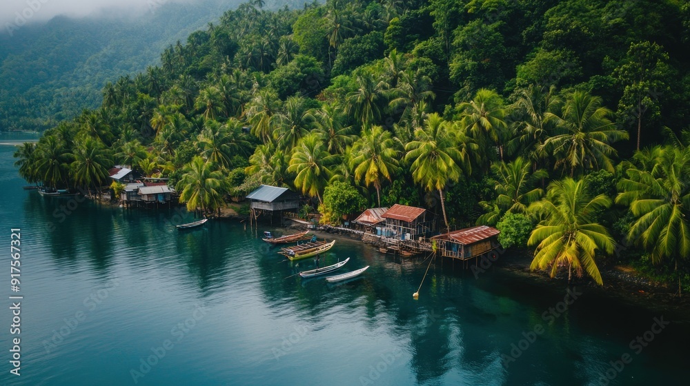 Fototapeta premium Tropical Island Village