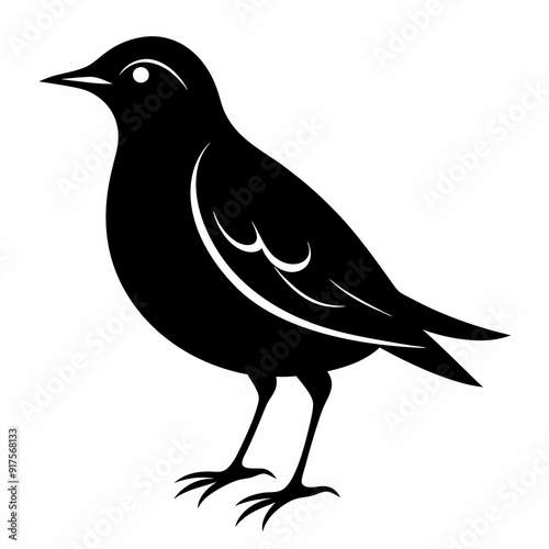 lark isolated on white background, lark vector illustration, bird on a branch vector art, lark silhouette, bird vector icon, Ducks on a branch line art, eps
