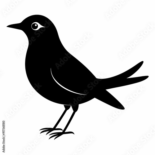 lark isolated on white background, lark vector illustration, bird on a branch vector art, lark silhouette, bird vector icon, Ducks on a branch line art, eps
