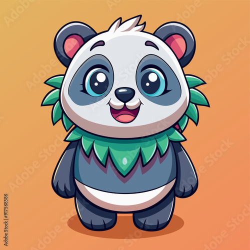 cute panda in various costumes photo