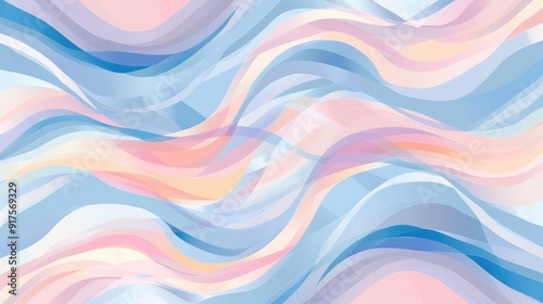 Abstract background with pink, blue, and white wavy lines in a modern artistic design for fashion and beauty inspiration