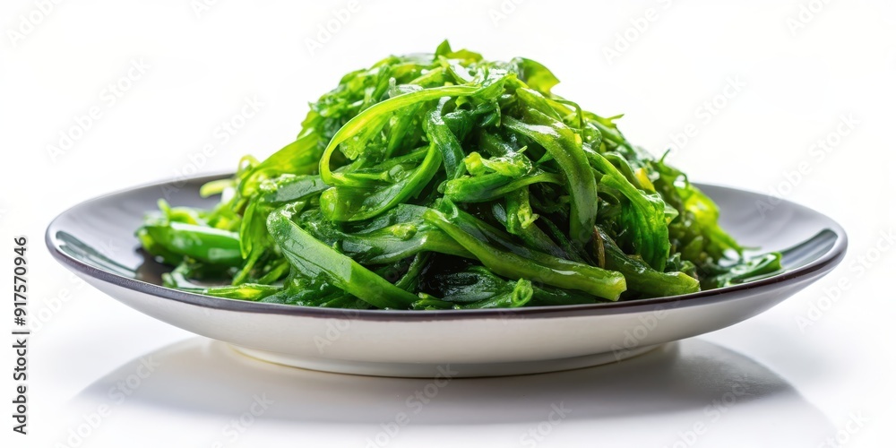 Sea Lettuce Salad isolated on background, sea lettuce, salad, green seaweed, healthy, vegetarian, fresh Sea Lettuce Salad isolated on background, sea lettuce, salad, green seaweed, healthy, vegetarian, fresh
