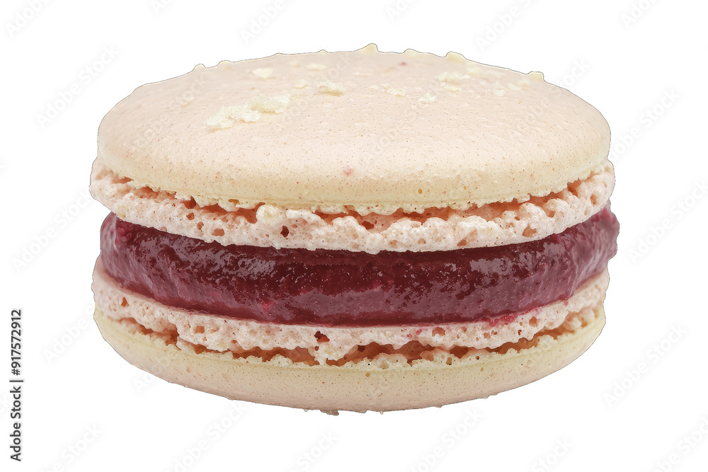 A delicious pink macaron filled with berry jam. Perfect for dessert lovers and a delightful addition to any pastry collection. A delicious pink macaron filled with berry jam. Perfect for dessert lovers and a delightful addition to any pastry collection.