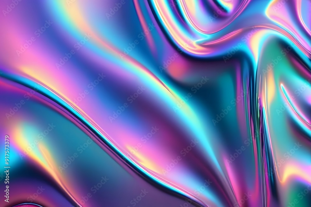 Fototapeta premium Abstract iridescent background with colorful gradients and smooth, flowing curves.