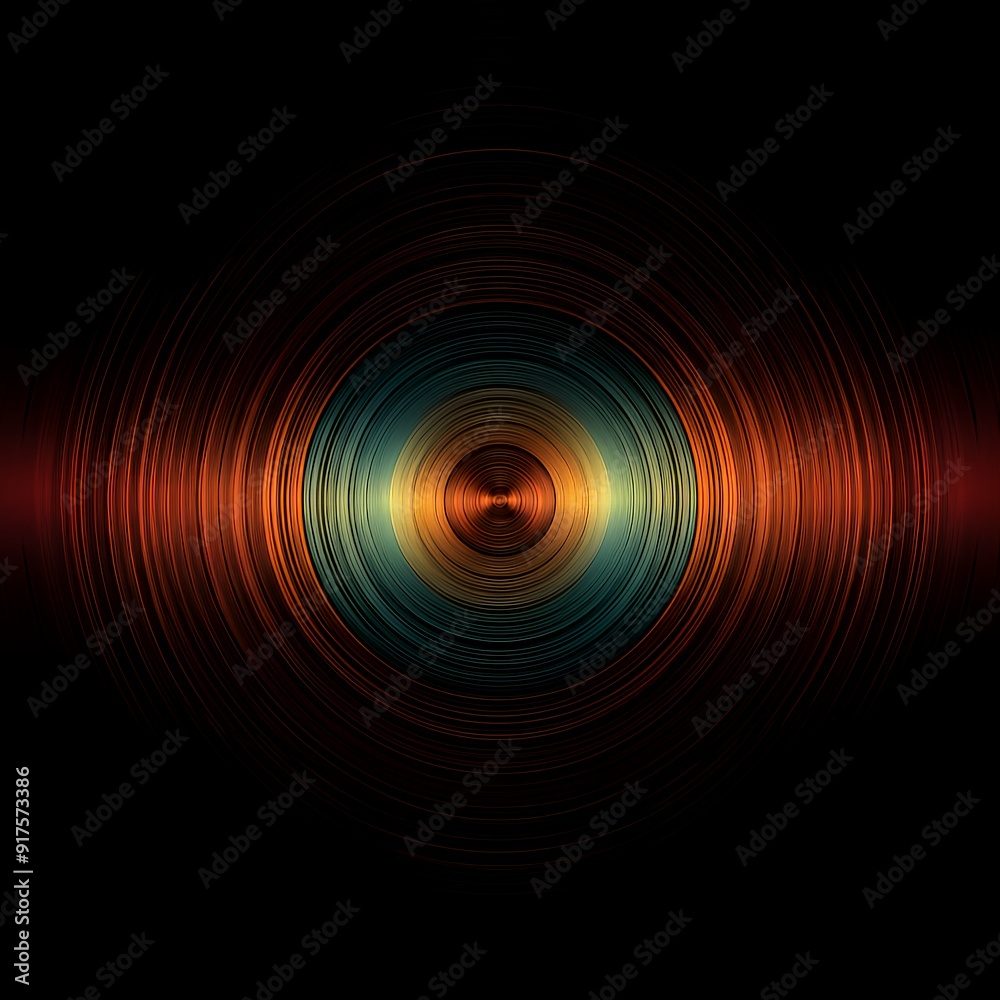 Cosmic Eye: Universal Vision. Circular pattern of light resembling an eye, with vibrant orange and teal hues Cosmic Eye: Universal Vision. Circular pattern of light resembling an eye, with vibrant orange and teal hues