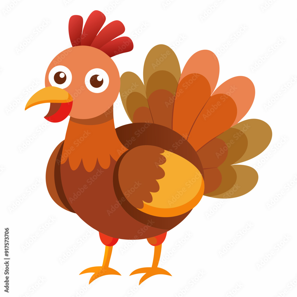 Naklejka premium thanksgiving turkey cartoon isolated on white, turkey vector illustration, bird on a branch vector art, turkey silhouette, bird vector icon, turkeys on a branch line art, eps
