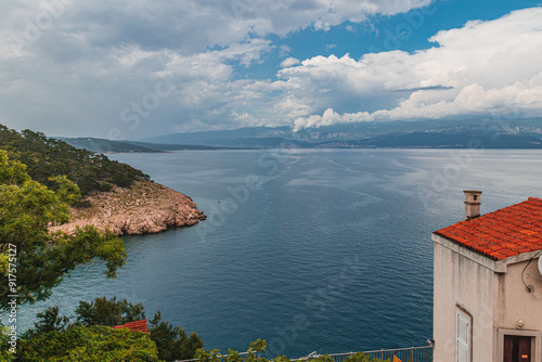 Incredible seascape in the city of Vrbnik, Krk Croatia. 27.06.2024 photo