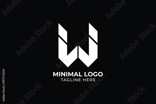Unique modern geometric creative elegant Letter W Abstract Logo Symbol, 