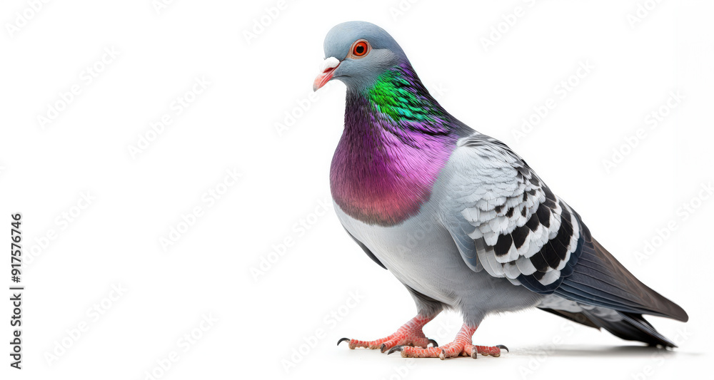 colorfull pigeon on white background colorfull pigeon on white background