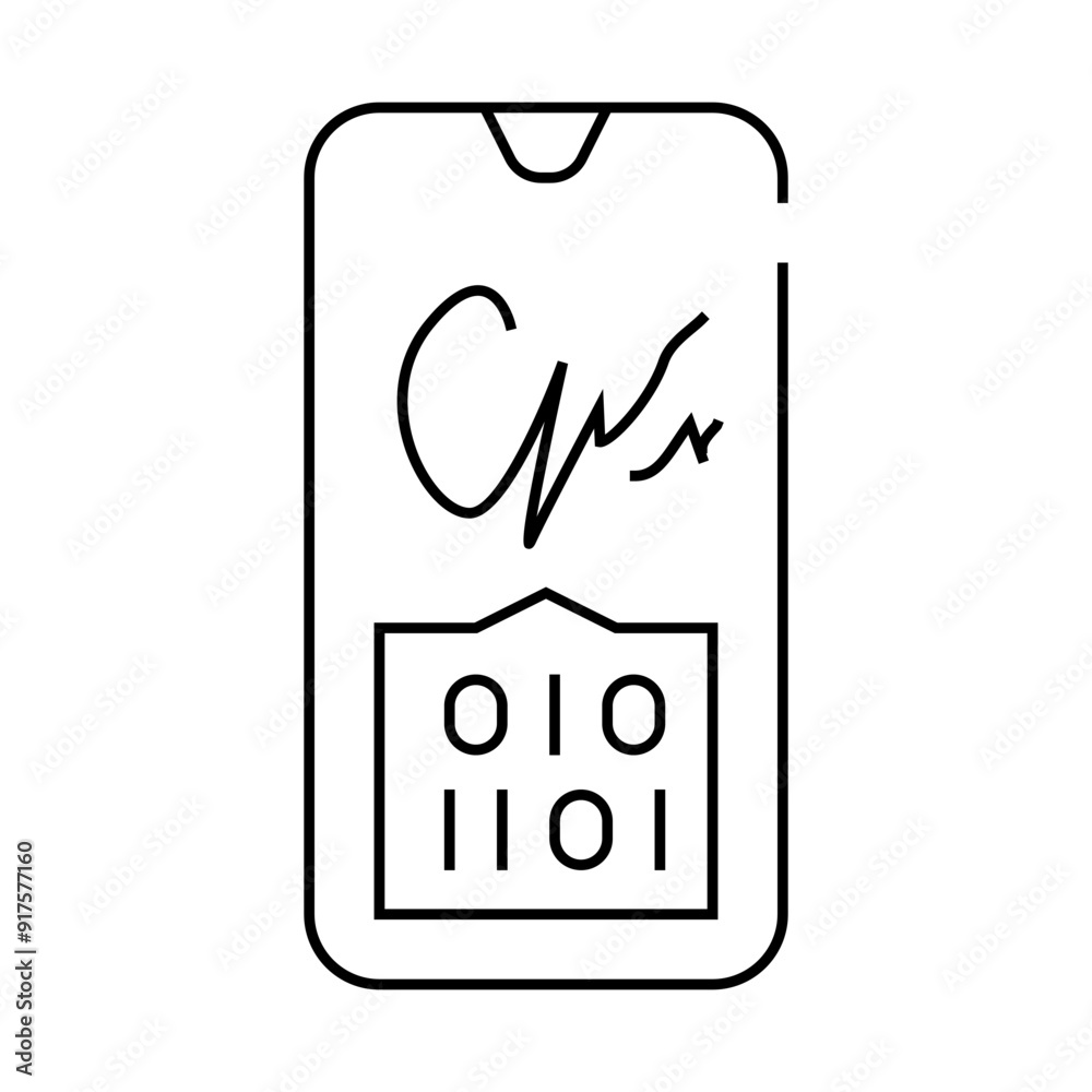 digital signature line icon vector. digital signature sign. isolated contour symbol black illustration digital signature line icon vector. digital signature sign. isolated contour symbol black illustration
