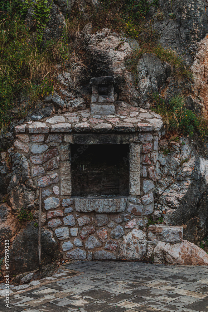 Brick barbecue oven near the pier in the city Vrbnik Croatia 27.06.2024 Brick barbecue oven near the pier in the city Vrbnik Croatia 27.06.2024